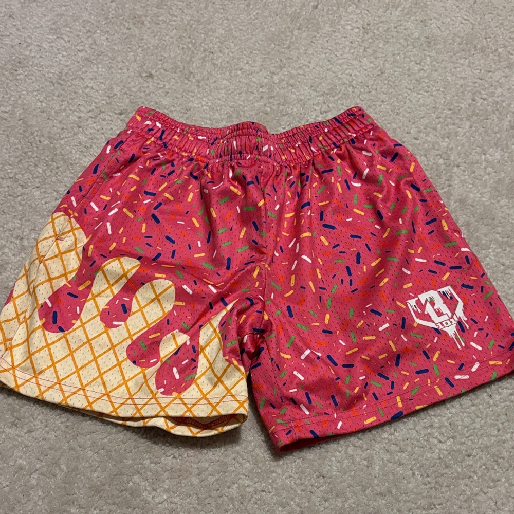 Baseball Lifestyle 101 Pink Ice Cream Boys Youth Medium Shorts